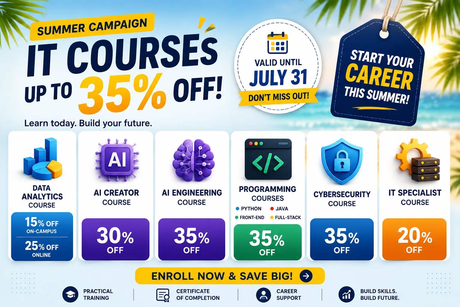 Summer IT courses campaign