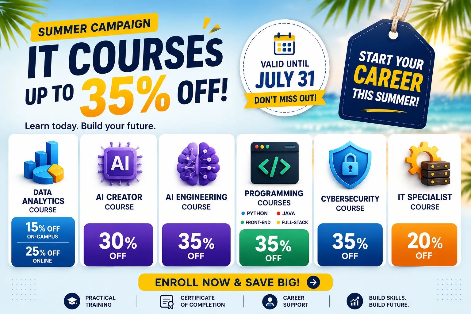 Summer IT courses campaign
